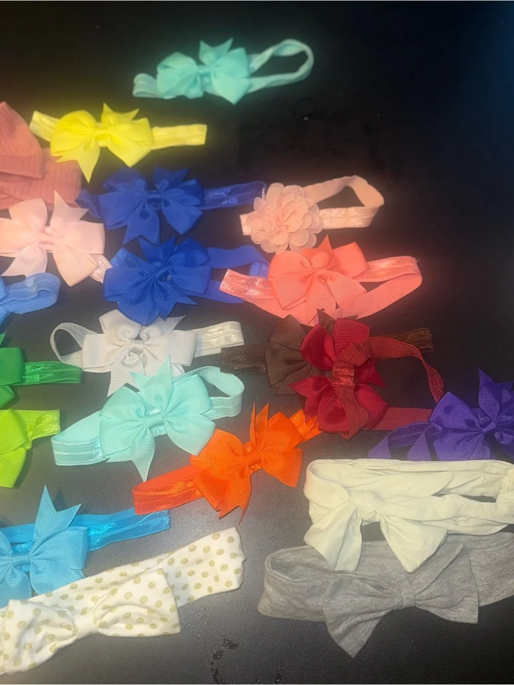 Source Unknown Kids Bow Headband Set - Bright Multi-Color Assortment
